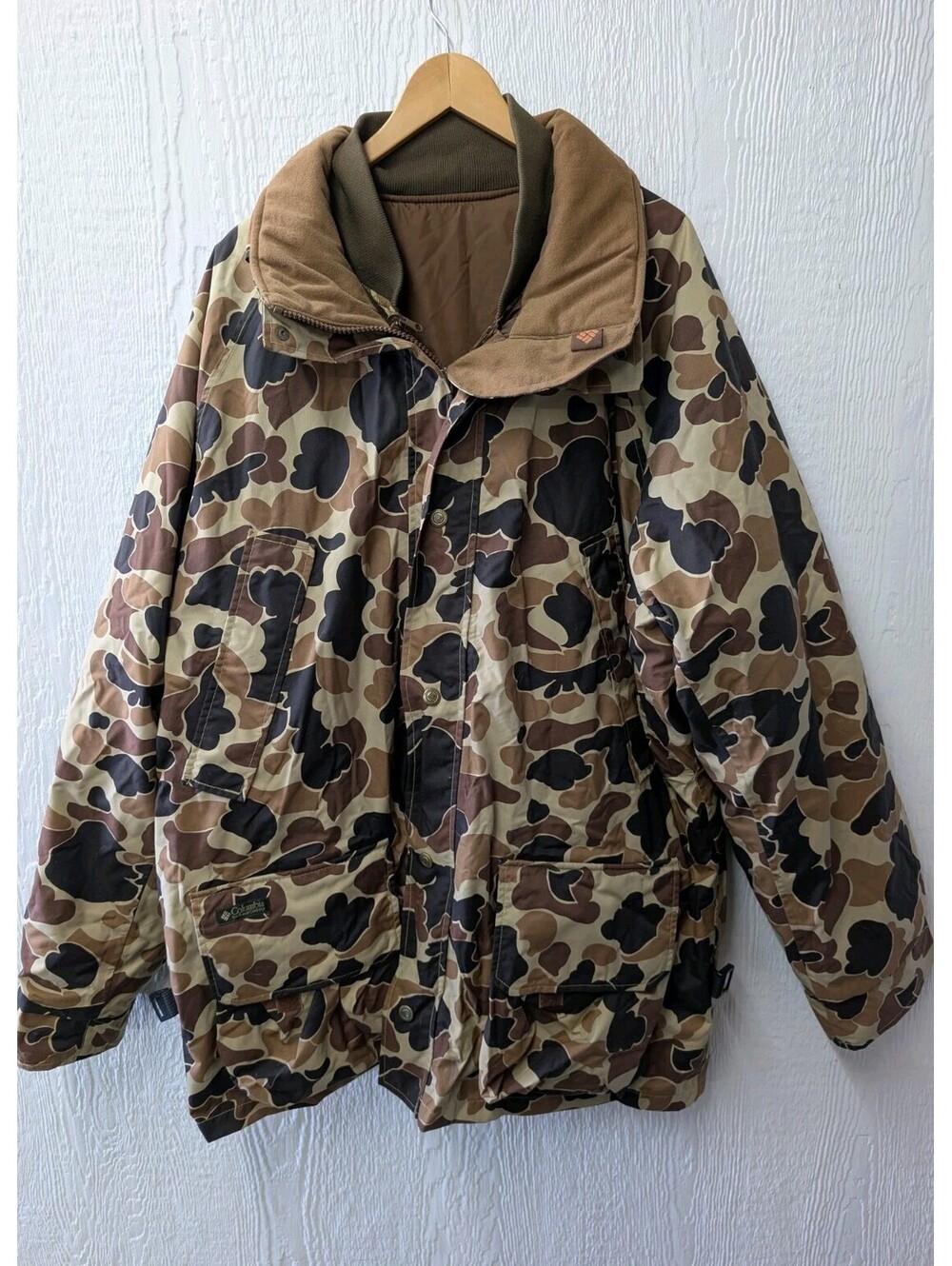 Vintage Columbia Duck Camo 3 in 1 Hunting Jacket Coat Waterproof Warm XL Tall